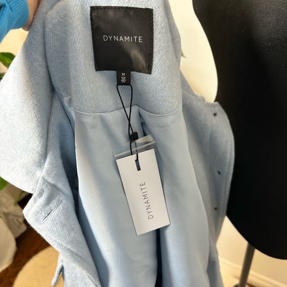 Light Blue wool Button-Up shacket style jacket - Picture 6 of 6